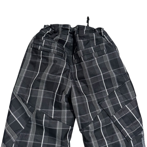 Obermeyer Kids Plaid Snow Pants Black and White Skiing Snowboard Size 12 Winter - Picture 4 of 9